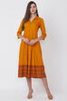 Mustard Viscose Rayon Kalidar Dress image number 0