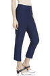 Dark Blue Cotton Slim Pants image number 3