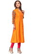 Yellow Flared Cotton Kurta image number 2