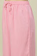 Pink LIVA Woven Straight Kurta Suit Set image number 2