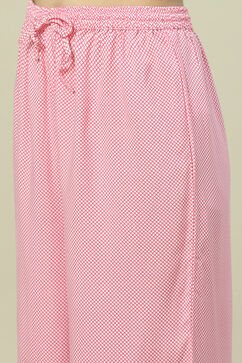 Pink LIVA Woven Straight Kurta Suit Set image number 2