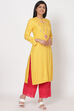 Yellow Viscose Straight Kurta image number 3