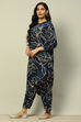 Aqua Blue Rayon Straight Printed Kurta Palazzo Suit Set image number 3