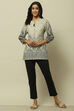 Ecru Printed Straight Kurti image number 0