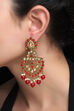 Red Metal Brass Earring image number 0