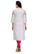 Off White Cotton Straight Kurta image number 3