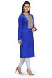 Blue Acrylic Straight Kurta image number 1