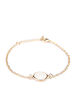 White Faceted Stone With Golden Chain Bracelet image number 1