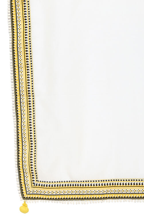 Off White Cotton Scarf image number 2