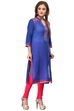 Blue Straight Cotton Kurta image number 2