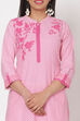 Pink Cotton Straight Kurta image number 1