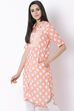 Peach Viscose A-Line Kurta image number 2