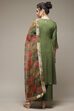 Green Viscose Anarkali Suit Set image number 2