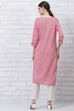 Pink Art Silk Straight Kurta image number 4