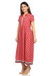 Red Flared Viscose Dress image number 2