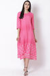 Pink Viscose A-Line Dress image number 0