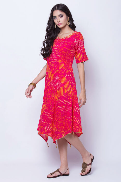 Pink Cotton Kalidar Dress image number 3