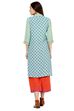 Teal Blue Straight Poly Twill Kurta image number 3