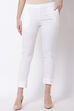 White Poly Lycra Slim Pants image number 0