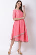 Pink Art Silk Kalidar Dress image number 3