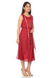 Red Flared Poly Cotton Dress image number 2