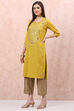 Pink Cotton Straight Kurta image number 2