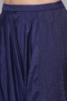 Royal Blue Polyester Viscose Straight Suit Set image number 1