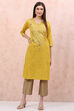 Pink Cotton Straight Kurta image number 3