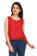 Red Poly Cotton Indie Top image number 0