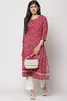 Red LIVA Straight Kurta image number 0