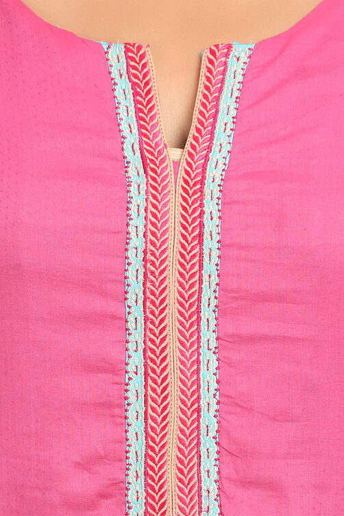 Pink Kalidar Cotton Kurta image number 1