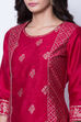 Maroon Polyester Dupioni Straight Kurta image number 1