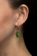 Green Stone Metal Brass Drop Earrings image number 0