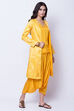 Yellow Polyester Viscose Straight Suit Set image number 4