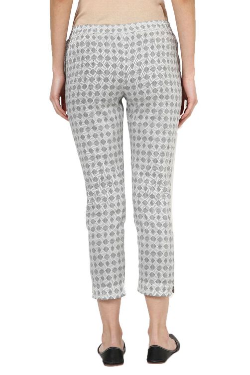 Grey Cotton Slim Pants image number 2
