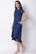 Denim Blue Cotton Asymmetric Dress image number 0