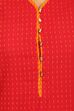 Red Straight Cotton Kurta image number 4