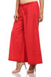 Red Cotton Flared Palazzo image number 2