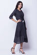 Black Cotton Flared Dress image number 2