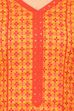Orange Kalidar Cotton Kurta image number 4