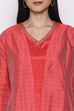 Coral Polyester Viscose Straight Suit Set image number 2