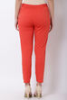Orange Poly Lycra Slim Pants image number 5