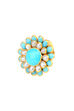 Turquoise And White Pachchi Work Ring image number 1