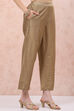 Gold Art Silk Palazzo Pants image number 3