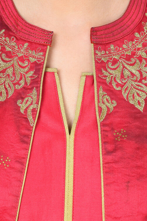 Pink Kalidar Polyester Suit Set image number 1