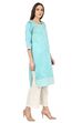 Light Blue Straight Poly Chanderi Kurta image number 2