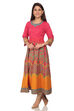 Pink Kalidar Poly Cotton Kurta image number 0