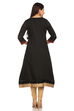 Black Cotton A-Line Kurta image number 3