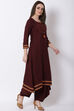 Brown Viscose Rayon A Line Kurta image number 3