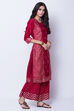 Maroon Polyester Dupioni Straight Kurta image number 3